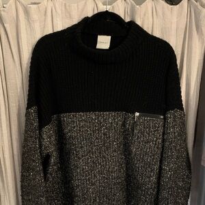 Varley Women's Black and Gray mock neck  Sweater